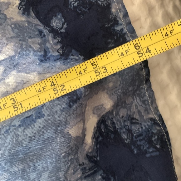 Venus Navy Blue & White Tie‎ Dye Button Front Maxi Dress sz 4 pleated tie waist - Picture 11 of 11